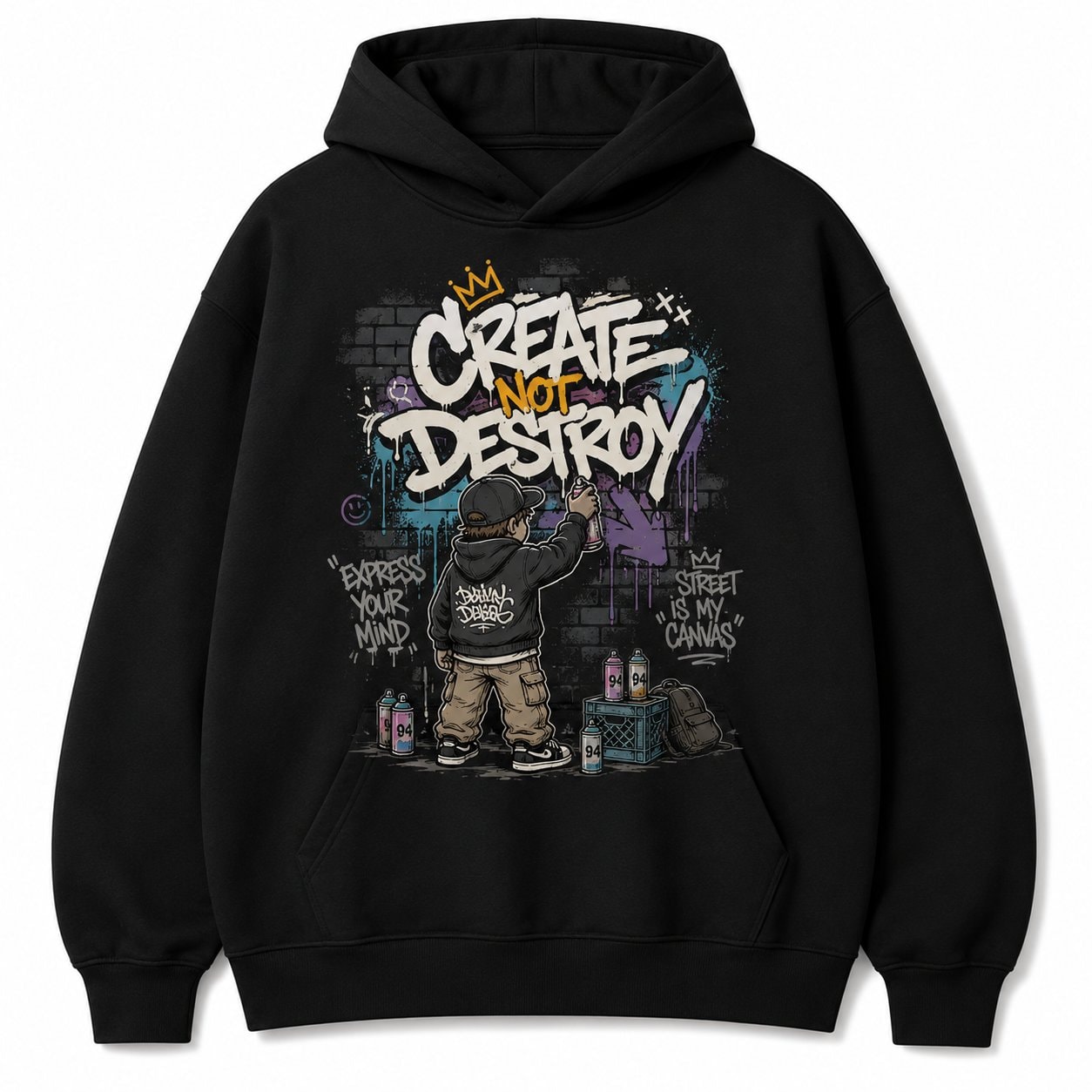 Create Not Destroy Graffiti Hoodie